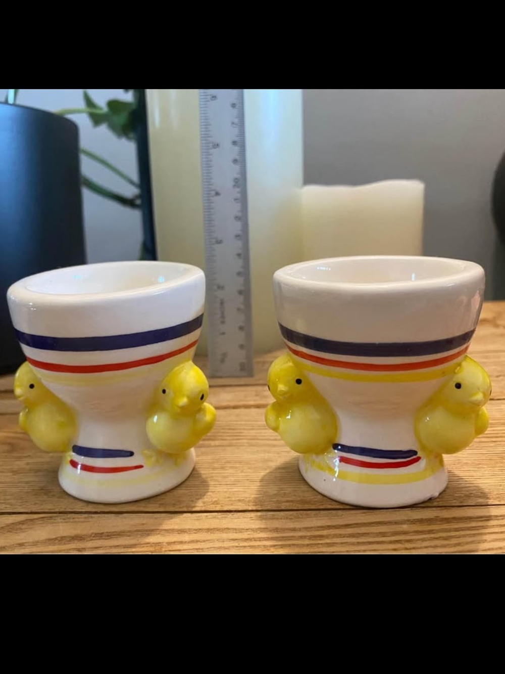 Vintage Yellow Chick Egg Cups made in Japan
